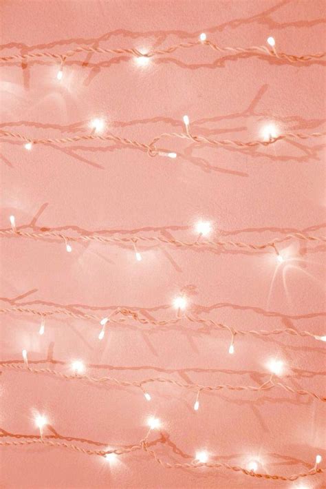 Download Aesthetic Peach Pink Christmas Lights Wallpaper | Wallpapers.com
