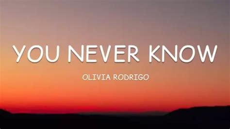 MP3 DOWNLOAD: Olivia Rodrigo - You Never Know [+ Lyrics] | CeeNaija