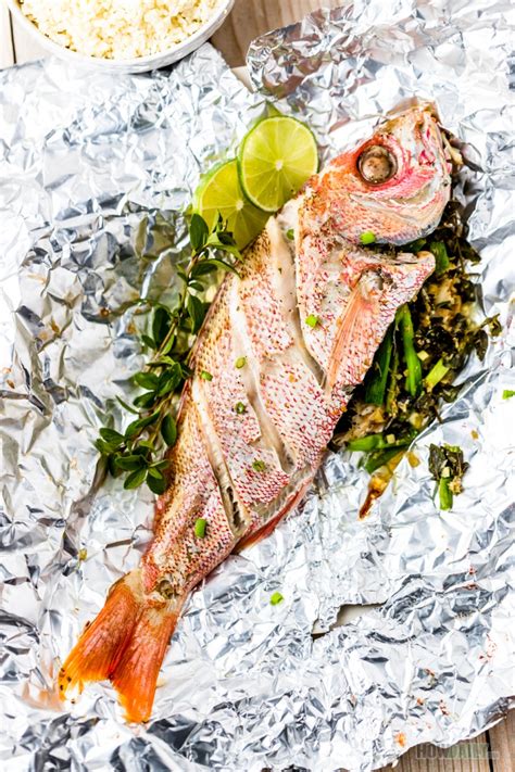 Oven Baked Whole Red Snapper with Seasoning Herb Recipe