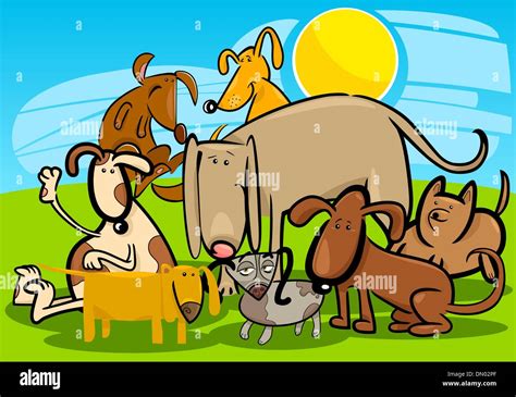 Cartoon group funny dogs hi-res stock photography and images - Alamy