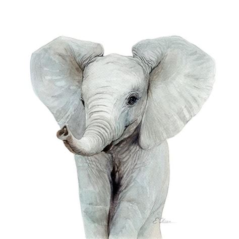 WATERCOLOR elephant Baby elephant Nursery wall art | Etsy | Baby animal prints, Elephant nursery ...