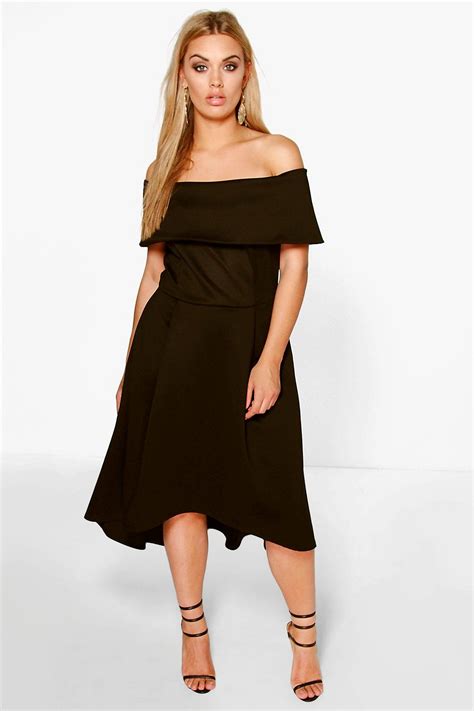 Plus Double Layer Midi Dress | Boohoo midi dress, Boohoo dresses, Plus size black dresses