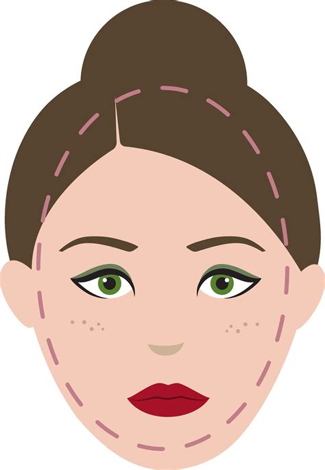 Oval Face Shape Young Female Character Icon In Flat Style. 24556450 ...