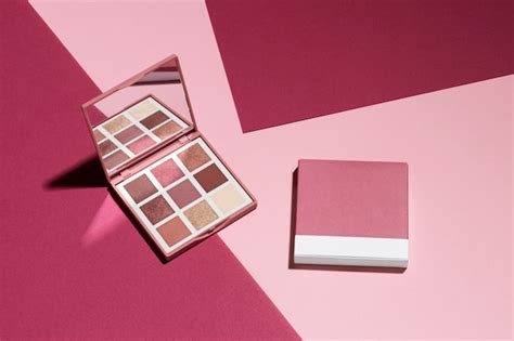 Premium Photo | View of eyeshadow palette with shades of cosmetic powder