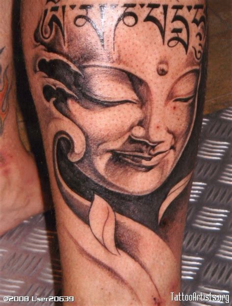 Realistic black and grey Buddha | Tattoo designs, Buddha tattoo design, Head tattoos