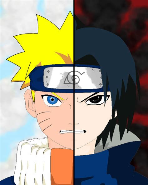 Naruto Vs. Sasuke Two Sides by OHxNOxDOMO on DeviantArt