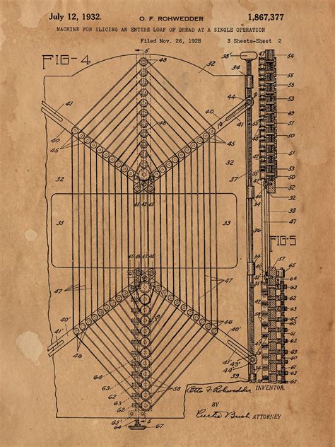 Vintage Sliced Bread Patent Print Patent Poster Vintage | Etsy