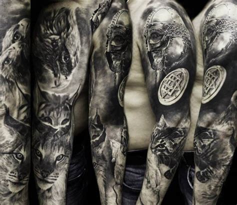 Warrior sleeve tattoo by Andrey Grimmy | Post 14362