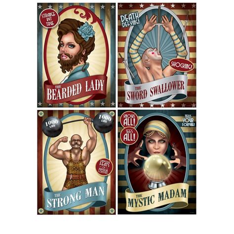 4 affiches Vintage de cirque