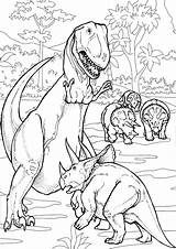 Dinosaur Fight  Coloring Pages For Adults sketch template