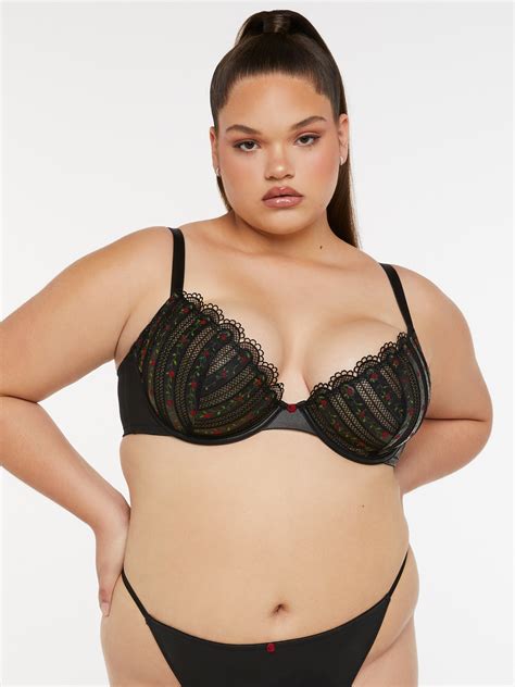 Renaissance Rose Unlined Demi Bra in Black | SAVAGE X FENTY