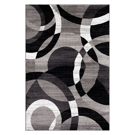 Contemporary Modern Circles Gray 6' 6" x 9' Area Rug Abstract - Walmart.com - Walmart.com