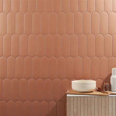 Parry Clay Terracotta 3x8 Fishscale Matte Ceramic Wall Tile | Ceramic wall tiles, Cleaning ...