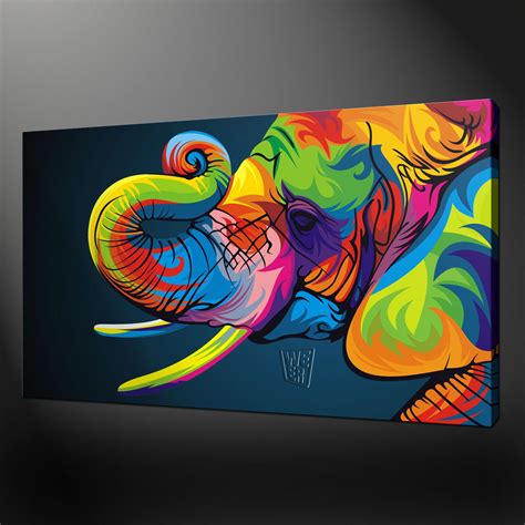 Pop art elephant canvas print art | Elefantes pintados, Pintura de ...