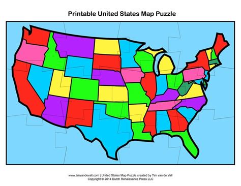 Map Of The United States Puzzle Printable - Printable US Maps