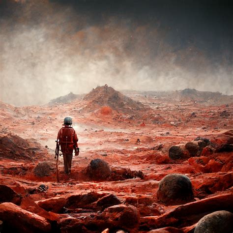 The First Man on Mars by Midjourney AI : r/Mars