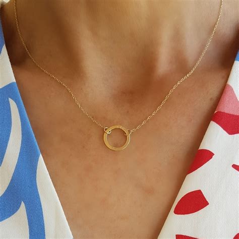 Petite 9ct Gold Halo Necklace - Necklaces | Vanessa Plana