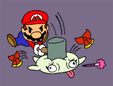 Mario hits Lady Bow by smawzyuw2 on DeviantArt