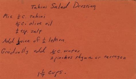 Tahini Salad Dressing | From my mom's recipe collection. | Flickr
