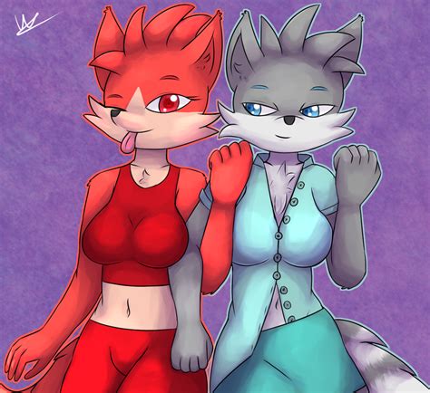 Fire-Ice Sisters by Wolfy-Pony on DeviantArt