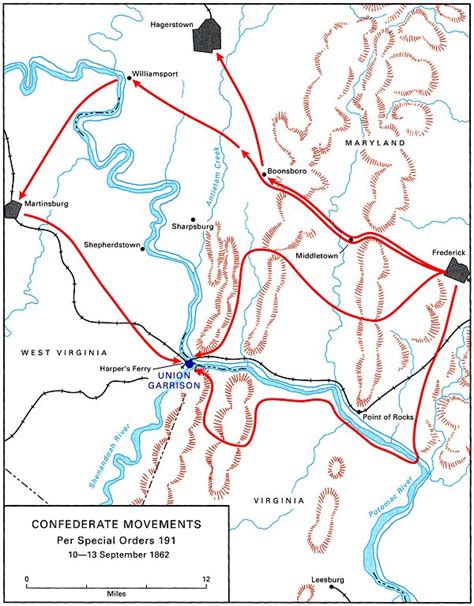 Maryland Campaign Map Antietam Sharpsburg Civil War