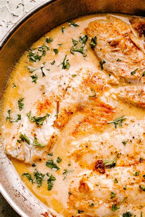 This Skillet Tilapia with creamy lemon sauce tastes like summertime ...