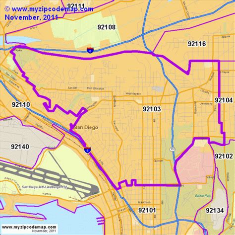 Zip Code Map of 92103 - Demographic profile, Residential, Housing Information etc.