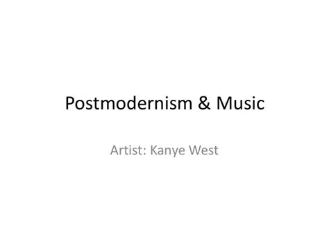 Postmodernism & music