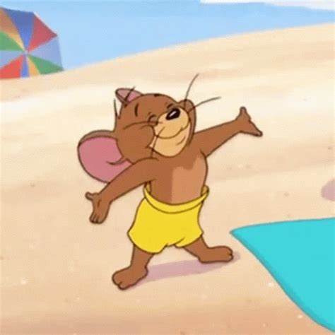 Jerry Mouse Beach Day Body Sun Cream Shower GIF | GIFDB.com