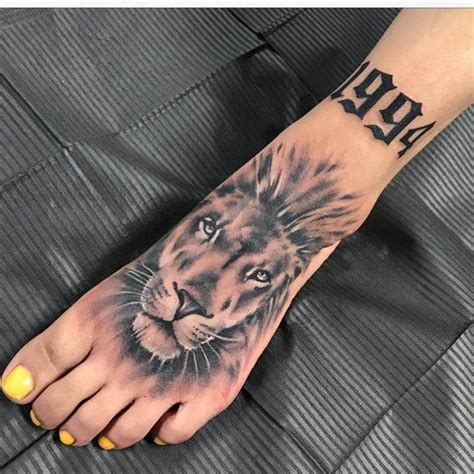 12+ Cool Lion Tattoos On Foot | PetPress | Foot tattoos girls, Foot ...