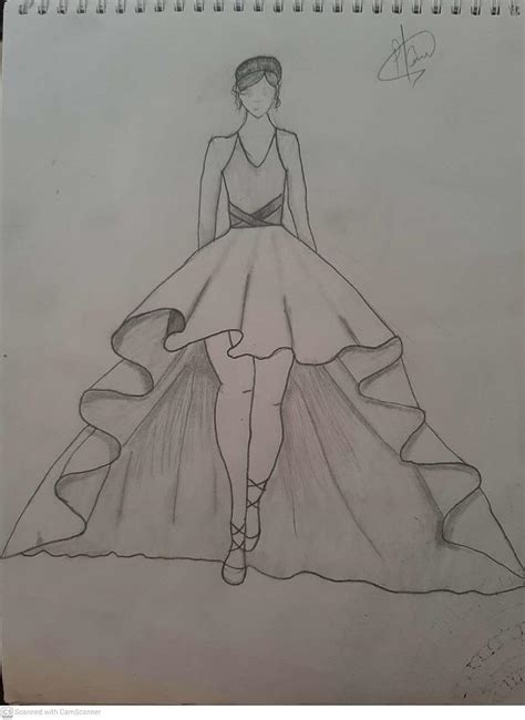 A girl in a dress Drawing by Palakpreet Kaur - Fine Art America