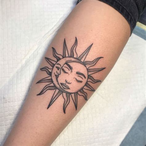 Half Sun Half Moon Tattoo
