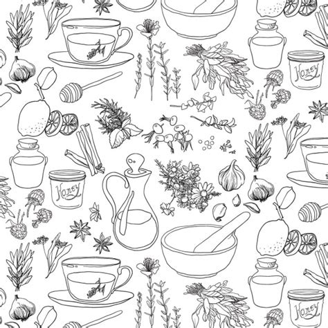 Free Vector | Medicinal herbs pattern