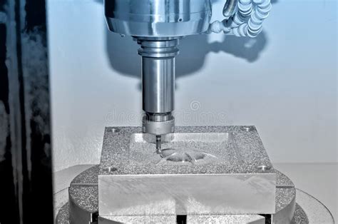 Machining of a Metal Part on an Industrial Milling Machine. Stock Photo ...