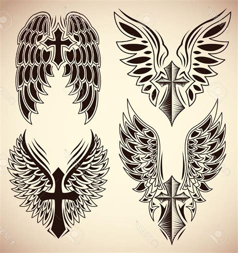 Cross With Wings Vector at Vectorified.com | Collection of Cross With ...