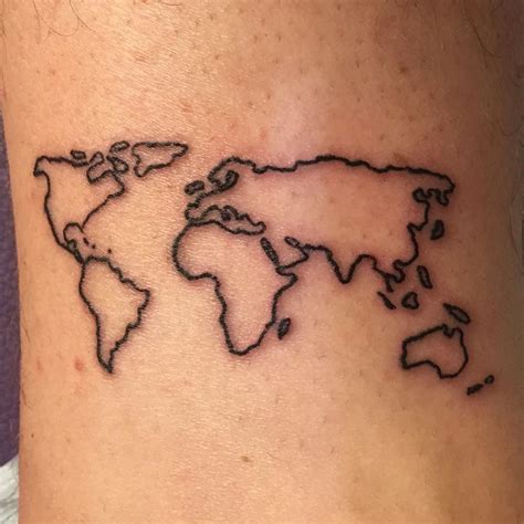 World Map Outline Tattoo