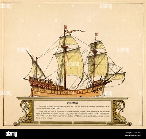 Jacques Cartier sailed in this ship to Canada, setting off in 1517. Date: 1517 Stock Photo - Alamy