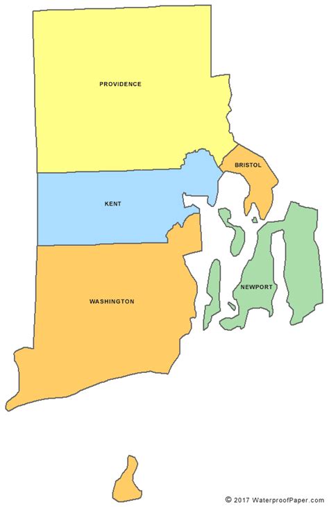 Rhode Island County Map - RI Counties - Map of Rhode Island