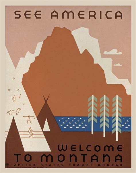 Vintage Montana Travel Poster Free Stock Photo - Public Domain Pictures