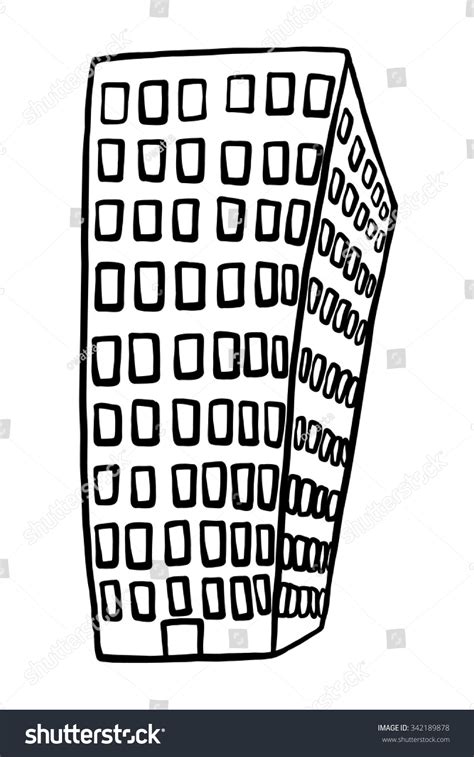 Building Cartoon Vector Illustration Black White Stock Vector 342189878 ...