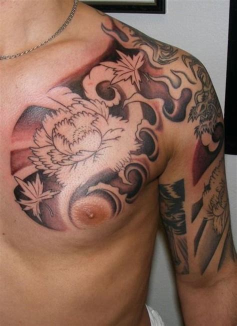 Chest Flower Style Tattoo for Men | Cool Man Tattoos Eagle Chest Tattoo, Tribal Chest Tattoos ...