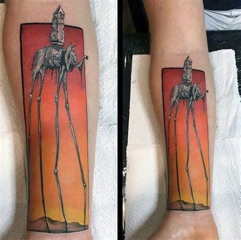 50 Salvador Dali Elephant Tattoo Designs For Men - Painting Ink Ideas ...