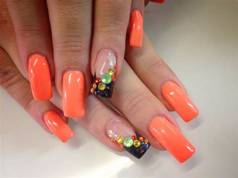 Beautiful Black And Orange Nail Designs For 2023 | The FSHN