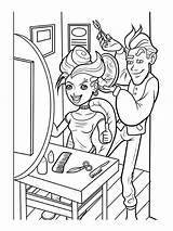 Hairdresser coloring pages sketch template