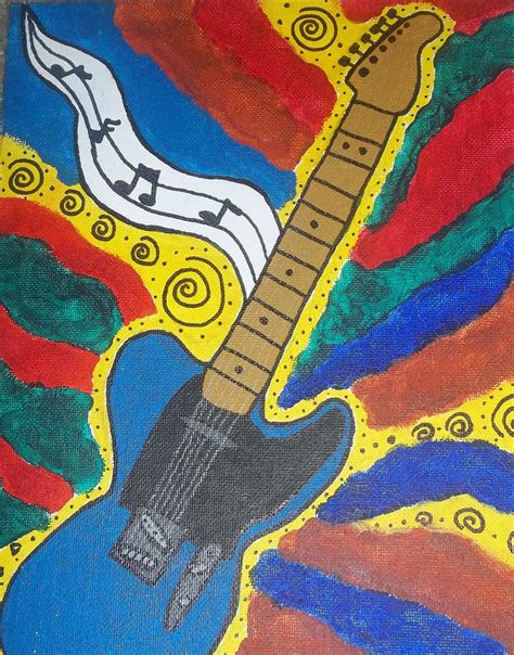 Crazy Guitar | Canvas painting, Painting, Art