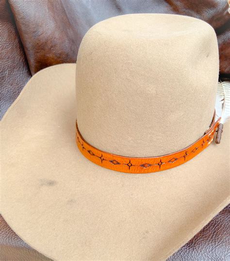 Custom leather cowboy Hat bands hand tooled western | Etsy