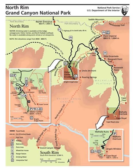 Grand Canyon North Rim Map | grand-canyon-north-rim-map.jpg | Grand canyon national park, Grand ...