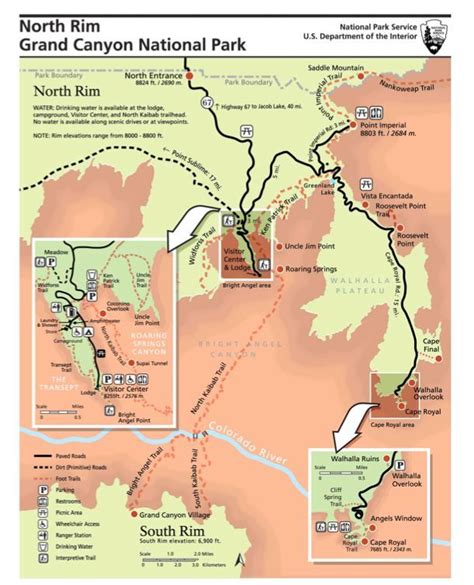 Grand Canyon North Rim Map | grand-canyon-north-rim-map.jpg | Grand canyon national park, Grand ...