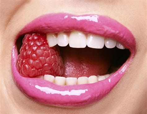 Pink lipstick, lips, fruit, open mouth HD wallpaper | Wallpaper Flare