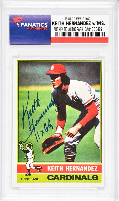 Keith Hernandez St. Louis Cardinals Autographed 1976 Topps #542 Card ...